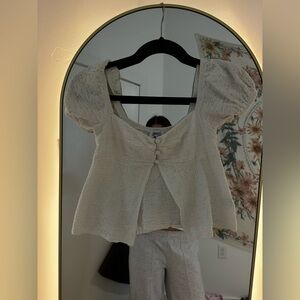 Princess Polly Cream Puff Sleeve Top